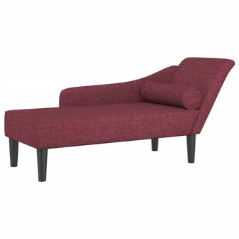 Chaise longue met kussens stof wijnrood