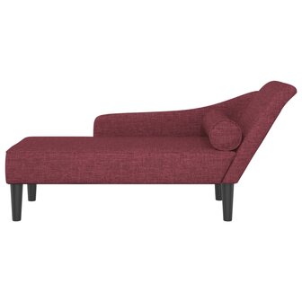 Chaise longue met kussens stof wijnrood