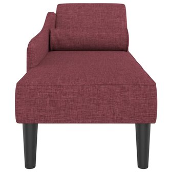 Chaise longue met kussens stof wijnrood