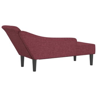 Chaise longue met kussens stof wijnrood