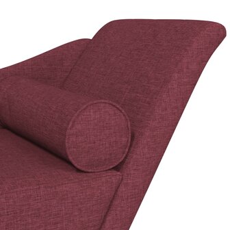 Chaise longue met kussens stof wijnrood