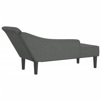 Chaise longue met kussens stof donkergrijs