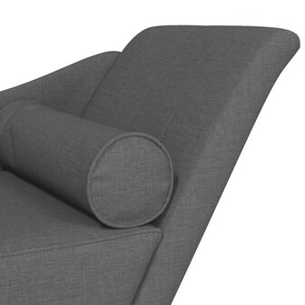 Chaise longue met kussens stof donkergrijs