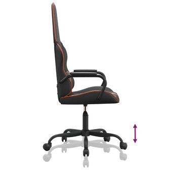 Massage gamestoel kunstleer zwart en oranje