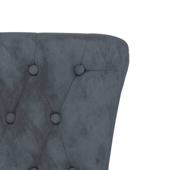 Stoel hoge rugleuning met knopen fluweel donkergrijs