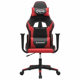 Massage gamestoel kunstleer zwart en rood