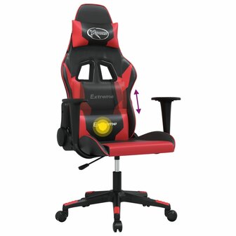 Massage gamestoel kunstleer zwart en rood