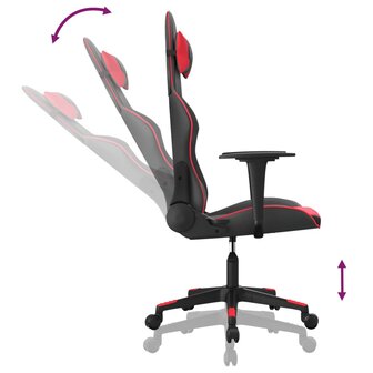 Massage gamestoel kunstleer zwart en rood