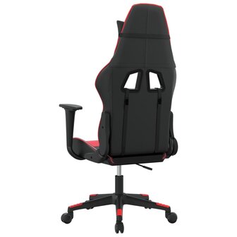 Massage gamestoel kunstleer zwart en rood