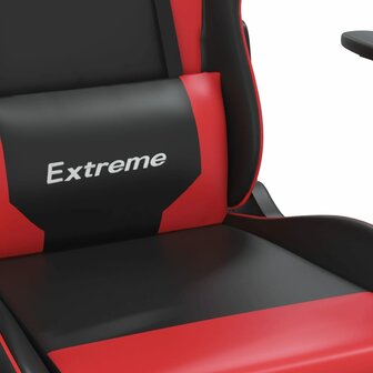 Massage gamestoel kunstleer zwart en rood