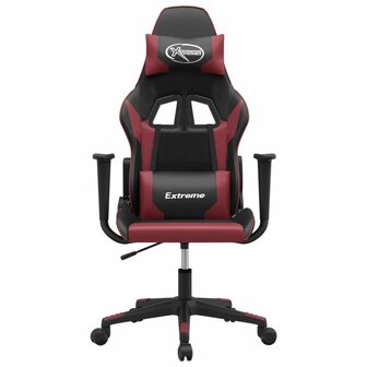 Massage gamestoel kunstleer zwart en wijnrood