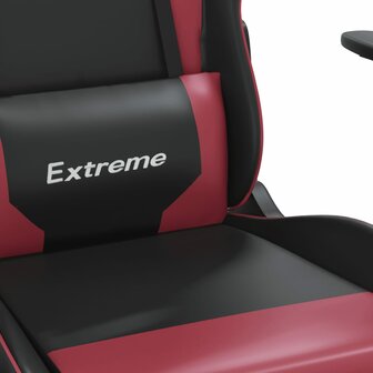 Massage gamestoel kunstleer zwart en wijnrood