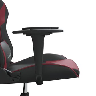 Massage gamestoel kunstleer zwart en wijnrood