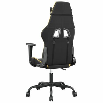 Massage gamestoel kunstleer zwart en goudkleurig