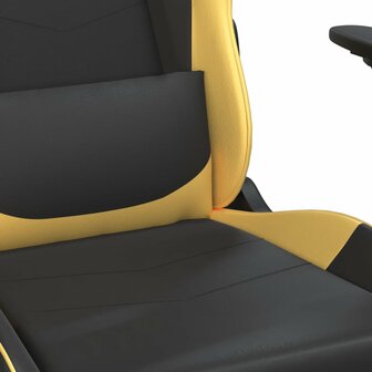 Massage gamestoel kunstleer zwart en goudkleurig