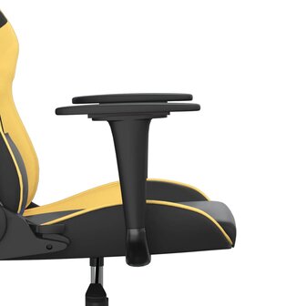 Massage gamestoel kunstleer zwart en goudkleurig