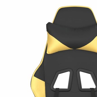 Massage gamestoel kunstleer zwart en goudkleurig