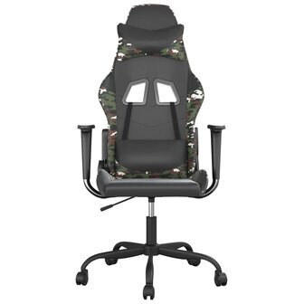 Gamestoel kunstleer zwart en camouflage
