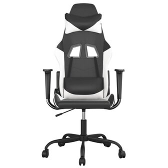 Massage gamestoel kunstleer zwart en wit