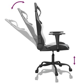 Massage gamestoel kunstleer zwart en wit