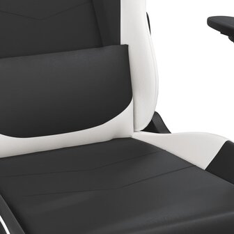 Massage gamestoel kunstleer zwart en wit