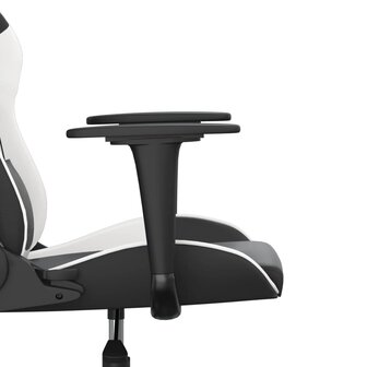 Massage gamestoel kunstleer zwart en wit