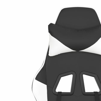 Massage gamestoel kunstleer zwart en wit