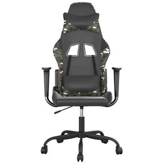 Massage gamestoel kunstleer zwart en camouflage