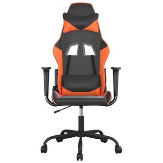 Gamestoel kunstleer zwart en oranje