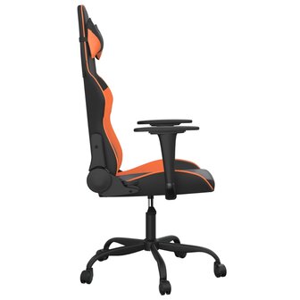 Gamestoel kunstleer zwart en oranje