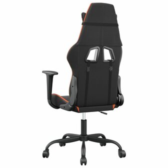 Gamestoel kunstleer zwart en oranje