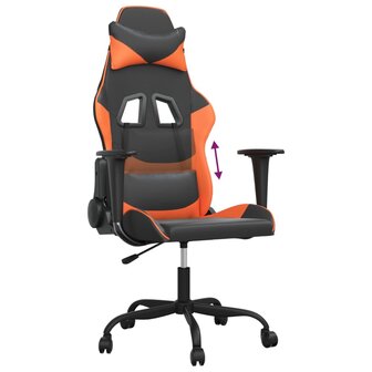 Gamestoel kunstleer zwart en oranje