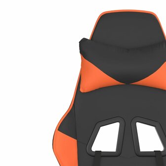 Gamestoel kunstleer zwart en oranje