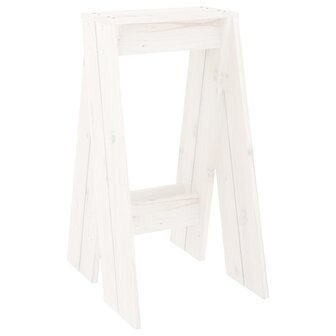 Krukken 2 st 40x40x75 cm massief grenenhout wit