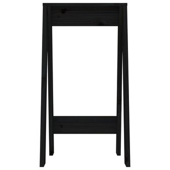 Krukken 2 st 40x40x75 cm massief grenenhout zwart