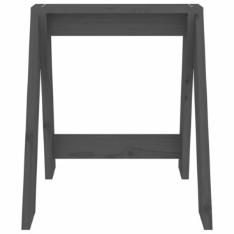 Krukken 2 st 40x40x45 cm massief grenenhout grijs