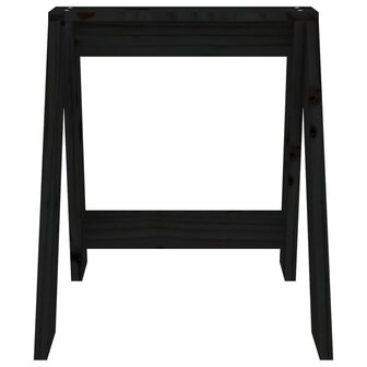 Krukken 2 st 40x40x45 cm massief grenenhout zwart