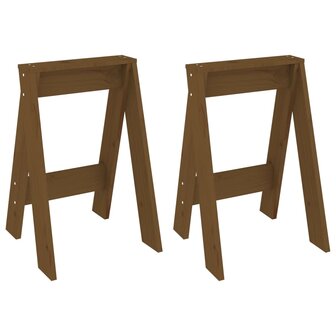 Krukken 2 st 40x40x60 cm massief grenenhout honingbruin