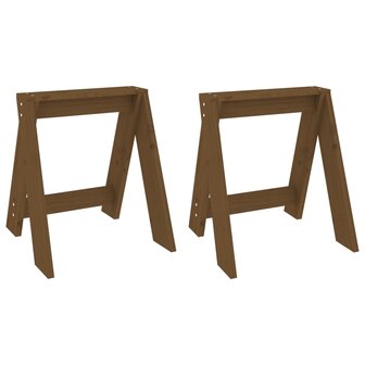 Krukken 2 st 40x40x45 cm massief grenenhout honingbruin