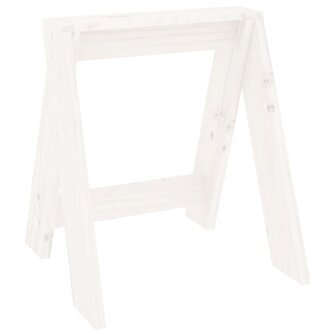 Krukken 2 st 40x40x45 cm massief grenenhout wit