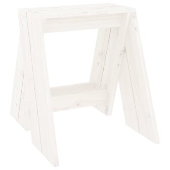 Krukken 2 st 40x40x45 cm massief grenenhout wit