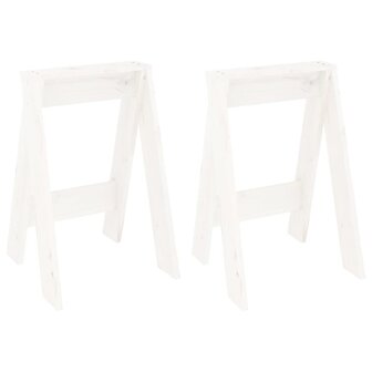 Krukken 2 st 40x40x60 cm massief grenenhout wit