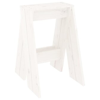 Krukken 2 st 40x40x60 cm massief grenenhout wit
