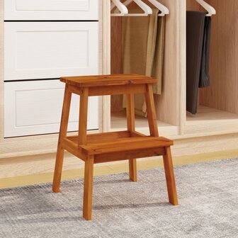 Kruk 2-staps 40x38x50 cm massief acaciahout