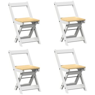 Eetkamerstoelen 4 st Corona inklapbaar massief grenenhout wit