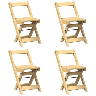 Eetkamerstoelen 4 st Corona inklapbaar grenenhout wasbruin