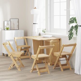 Eetkamerstoelen 4 st Corona inklapbaar grenenhout wasbruin