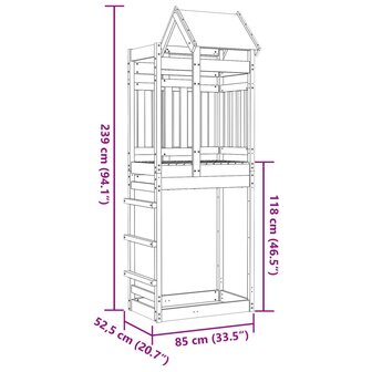 Speeltoren 85x52,5x239 cm ge&iuml;mpregneerd grenenhout