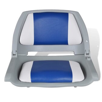 Bootstoelen 2 st inklapbare rugleuning 41x51x48 cm blauw wit