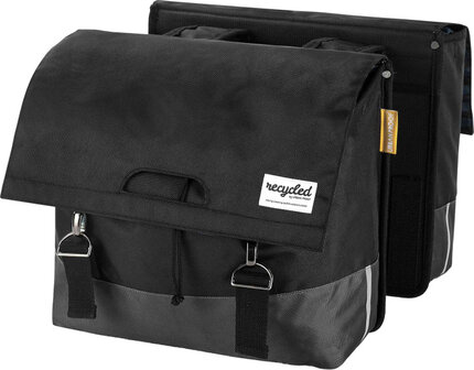 Urban Proof Dubbele Fietstas Gerecycled Pet 40 Liter Black zwart/grijs zwart/grijs